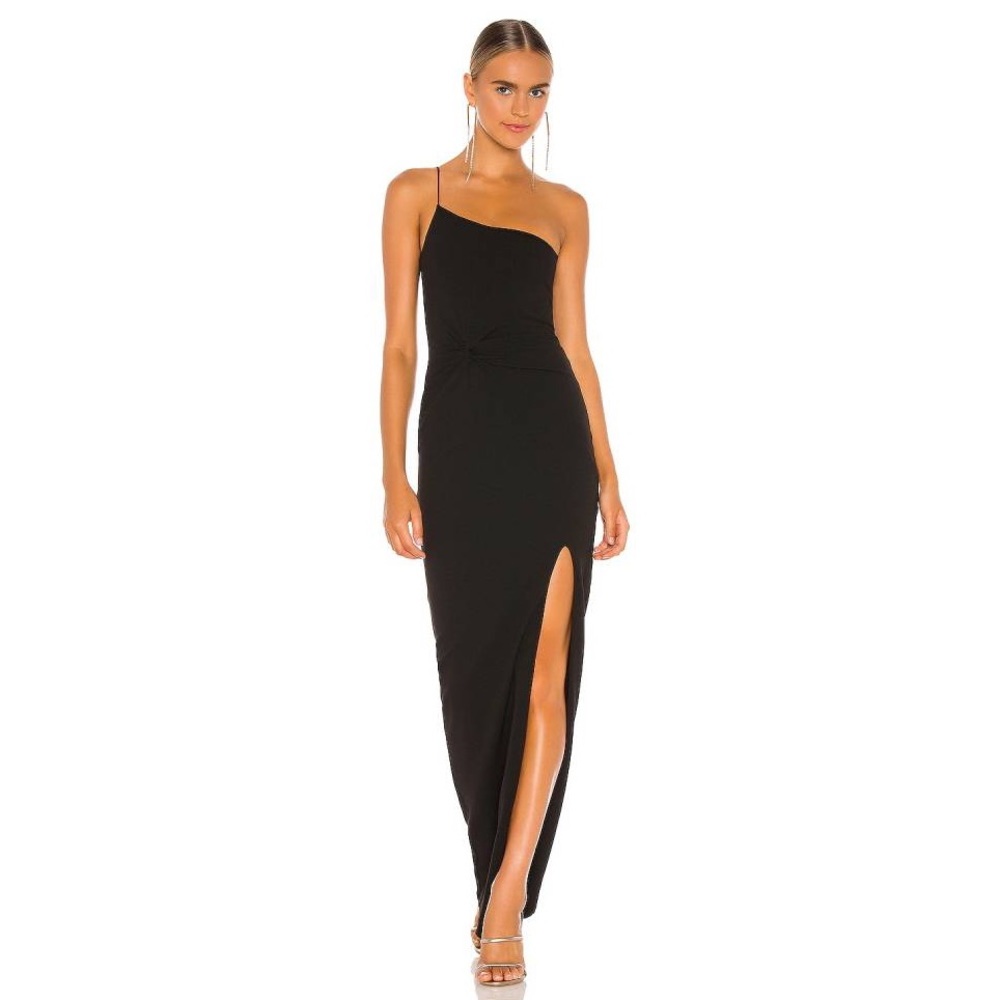 Nookie Lust One Shoulder Floor Length Gown Size M Black New With Tags
